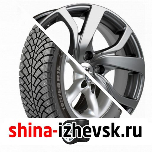 Колесо в сборе BF Goodrich G Force Stud 195/65 R15 Q 95 + КиК Палермо 6xR15 5×114.3 ET39 DIA67.1 Темно-серый в Ижевске